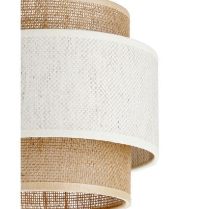 Lustre suspenso com cabo BOHO 1xE27/60W/230V Ø 20 cm creme/juta