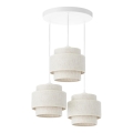 Lustre suspenso com cabo BOHO 3xE27/60W/230V branco