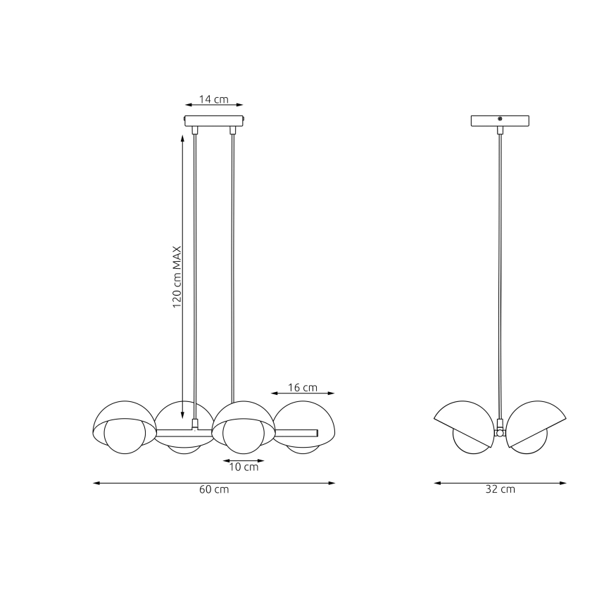 Lustre suspenso com cabo BOOM 4xG9/8W/230V bege