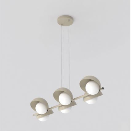 Lustre suspenso com cabo BOOM 6xG9/8W/230V bege