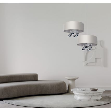 Lustre suspenso com cabo BUBBLE 1xE27/60W/230V Ø 40 cm branco