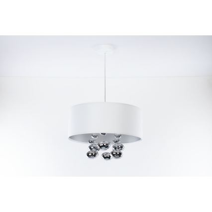 Lustre suspenso com cabo BUBBLE 1xE27/60W/230V Ø 40 cm branco