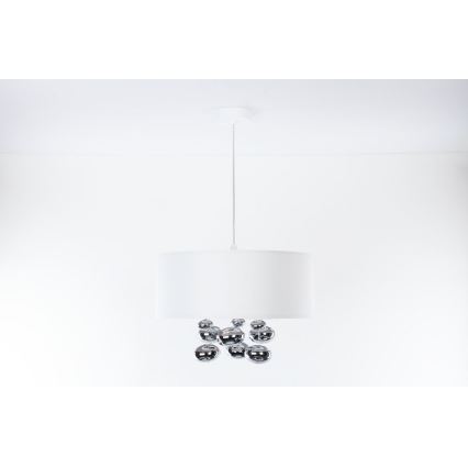 Lustre suspenso com cabo BUBBLE 1xE27/60W/230V Ø 40 cm branco