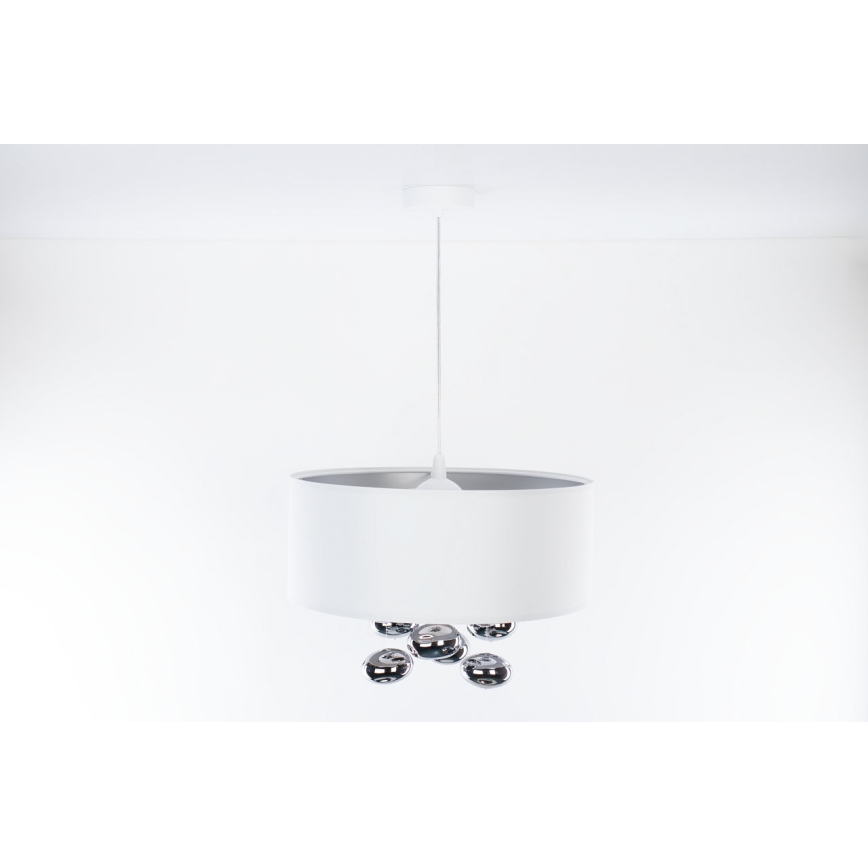 Lustre suspenso com cabo BUBBLE 1xE27/60W/230V Ø 40 cm branco