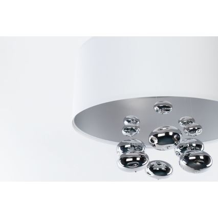 Lustre suspenso com cabo BUBBLE 1xE27/60W/230V Ø 40 cm branco