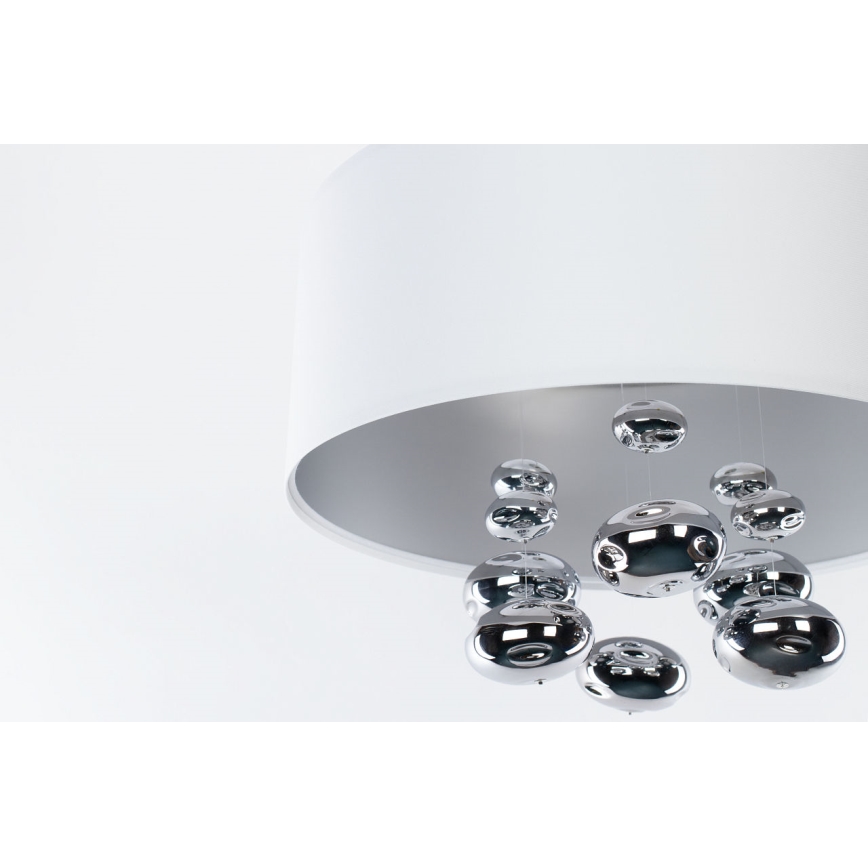 Lustre suspenso com cabo BUBBLE 1xE27/60W/230V Ø 40 cm branco