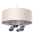 Lustre suspenso com cabo BUBBLE 1xE27/60W/230V Ø 50 cm bege