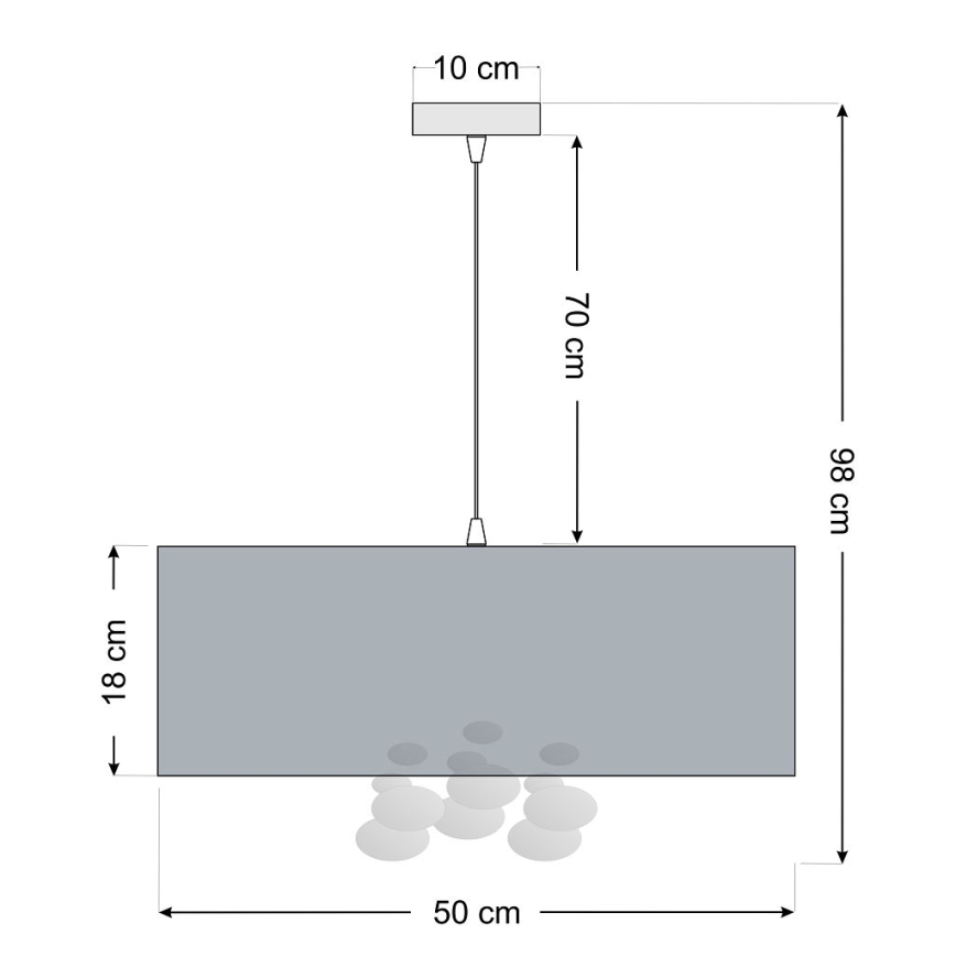 Lustre suspenso com cabo BUBBLE 1xE27/60W/230V Ø 50 cm bege