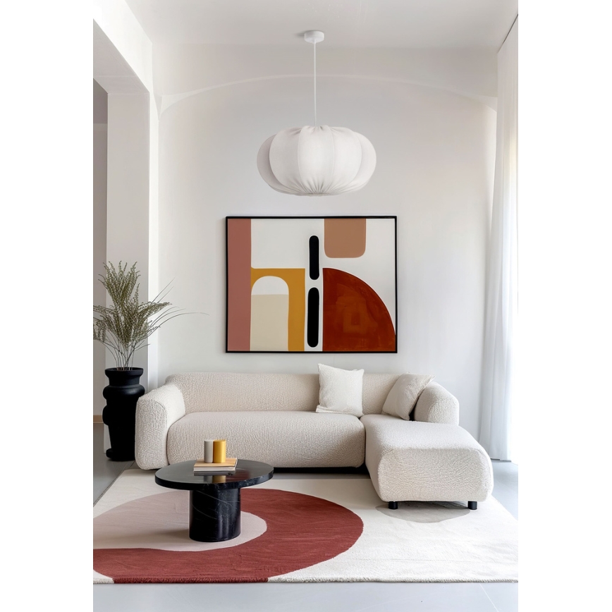 Lustre suspenso com cabo CAFEE 1xE27/40W/230V, diâmetro 52 cm, branco