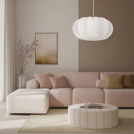 Lustre suspenso com cabo CAFEE 1xE27/40W/230V, diâmetro 52 cm, branco