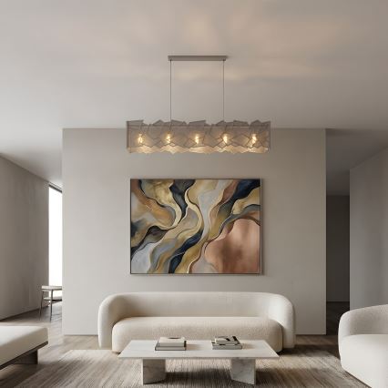Lustre suspenso com cabo CAMO 5xE27/15W/230V bege