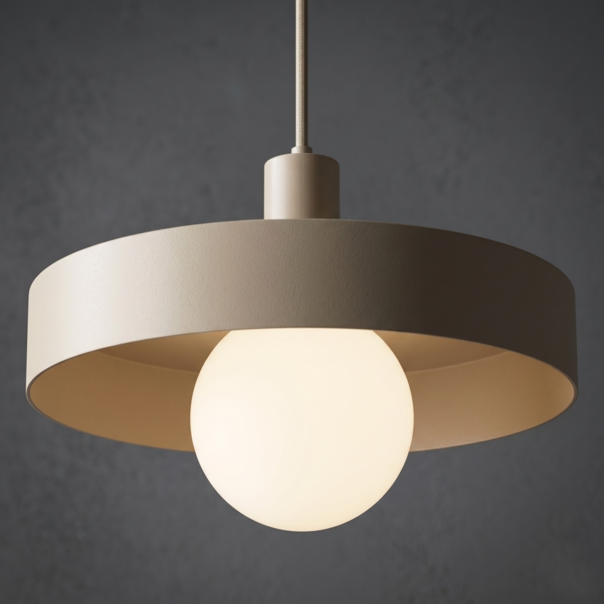 Lustre suspenso com cabo CANAN 1xE27/15W/230V Ø 40 cm bege