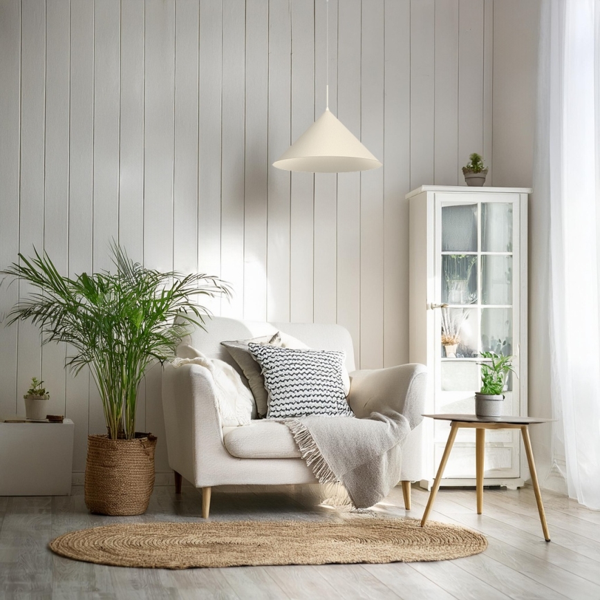 Lustre suspenso com cabo CAPITAL 1xGX53/15W/230V, diâmetro 46 cm, creme