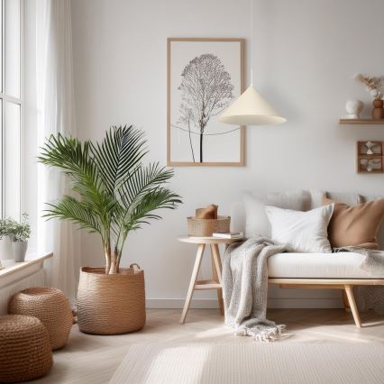 Lustre suspenso com cabo CAPITAL 1xGX53/15W/230V, diâmetro 46 cm, creme