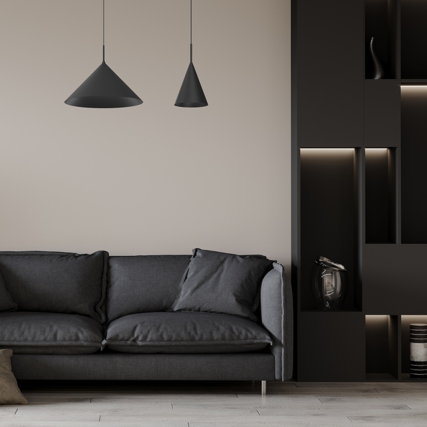 Lustre suspenso com cabo CAPITAL 1xGX53/15W/230V, Ø 46 cm, preto