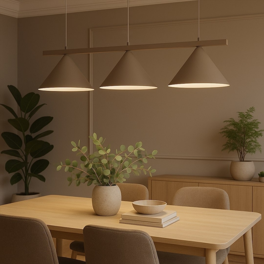 Lustre suspenso com cabo CAPITAL 3xGX53/15W/230V bege