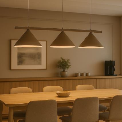 Lustre suspenso com cabo CAPITAL 3xGX53/15W/230V bege