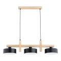 Lustre suspenso com cabo CERTA 3xE27/15W/230V preto/bege
