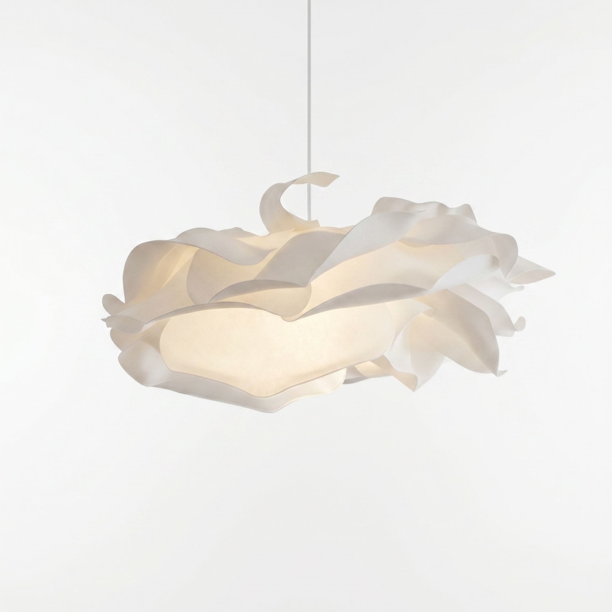 Lustre suspenso com cabo CLOUDY 1xE27/40W/230V Ø 58 cm branco