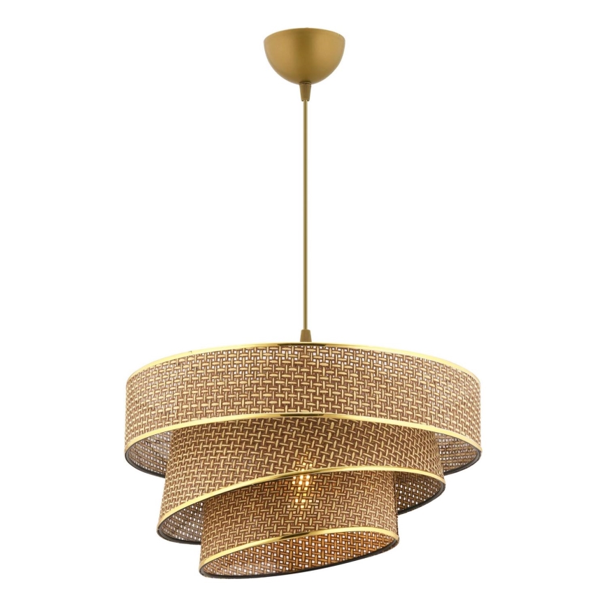 Lustre suspenso com cabo COUPER 1xE27/60W/230V castanho/dourado