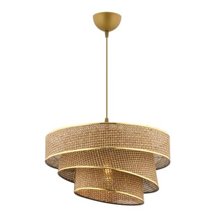 Lustre suspenso com cabo COUPER 1xE27/60W/230V castanho/dourado