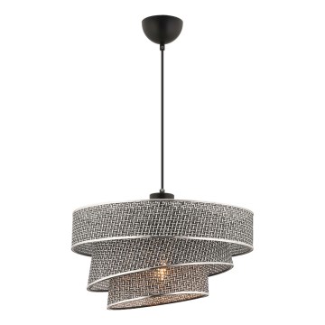 Lustre suspenso com cabo COUPER 1xE27/60W/230V cinzento/cromado brilhante