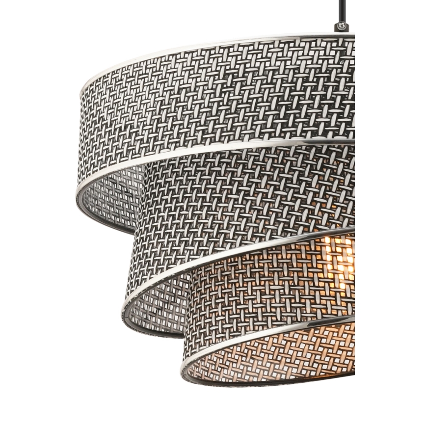 Lustre suspenso com cabo COUPER 1xE27/60W/230V cinzento/cromado brilhante