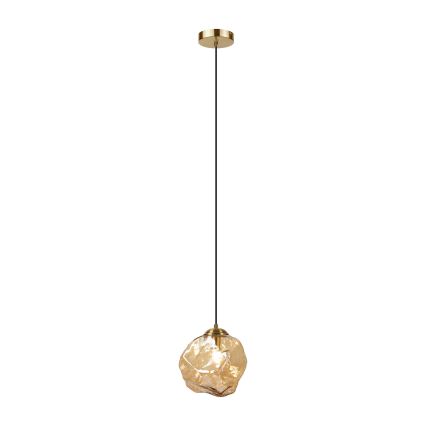Lustre suspenso com cabo CRISTAL 1xE14/15W/230V latão/bege fumado