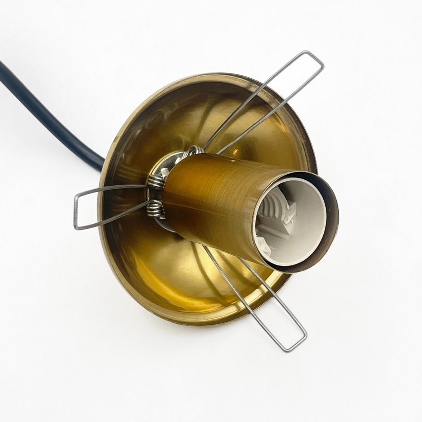 Lustre suspenso com cabo CRISTAL 1xE14/15W/230V latão/bege fumado