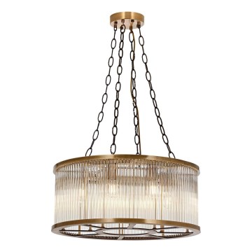 Lustre suspenso com cabo CRYSTALLINE 8xE27/40W/230V, acabamento em bronze