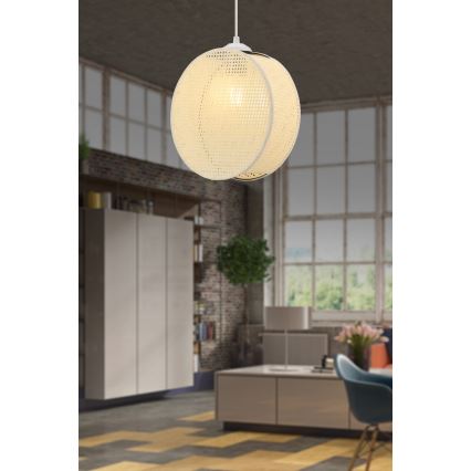 Lustre suspenso com cabo DRUM 1xE27/60W/230V creme