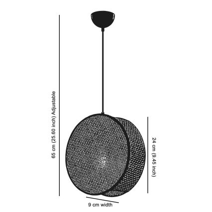 Lustre suspenso com cabo DRUM 1xE27/60W/230V creme