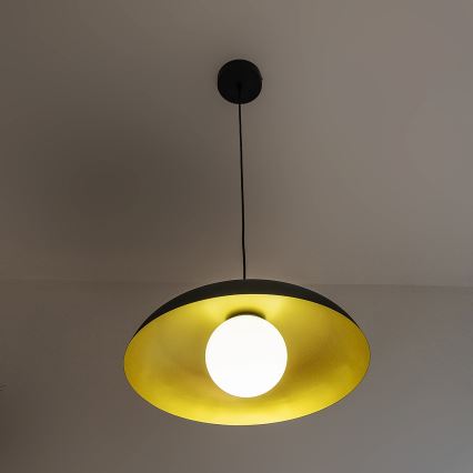 Lustre suspenso com cabo ECLIPSE 1xE27/15W/230V preto/dourado