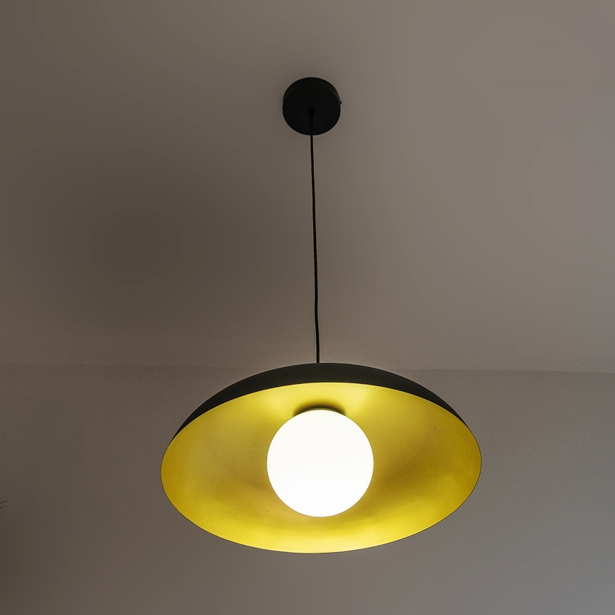 Lustre suspenso com cabo ECLIPSE 1xE27/15W/230V preto/dourado