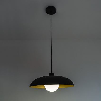 Lustre suspenso com cabo ECLIPSE 1xE27/15W/230V preto/dourado