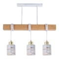 Lustre suspenso com cabo ELEN 3xE27/35W/230V branco/dourado/castanho