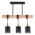 Lustre suspenso com cabo ELEN 3xE27/35W/230V preto/dourado/castanho