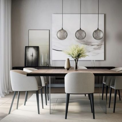 Lustre suspenso com cabo ELENA 3xG9/6W/230V preto/cinzento fumê