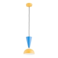 Lustre suspenso com cabo ENTORI 1xE27/15W/230V amarelo/azul