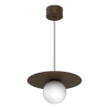 Lustre suspenso com cabo FLAT 1xE27/15W/230V castanho