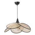 Lustre suspenso com cabo FUME 1xE27/40W/230V Ø45 cm preto/bege