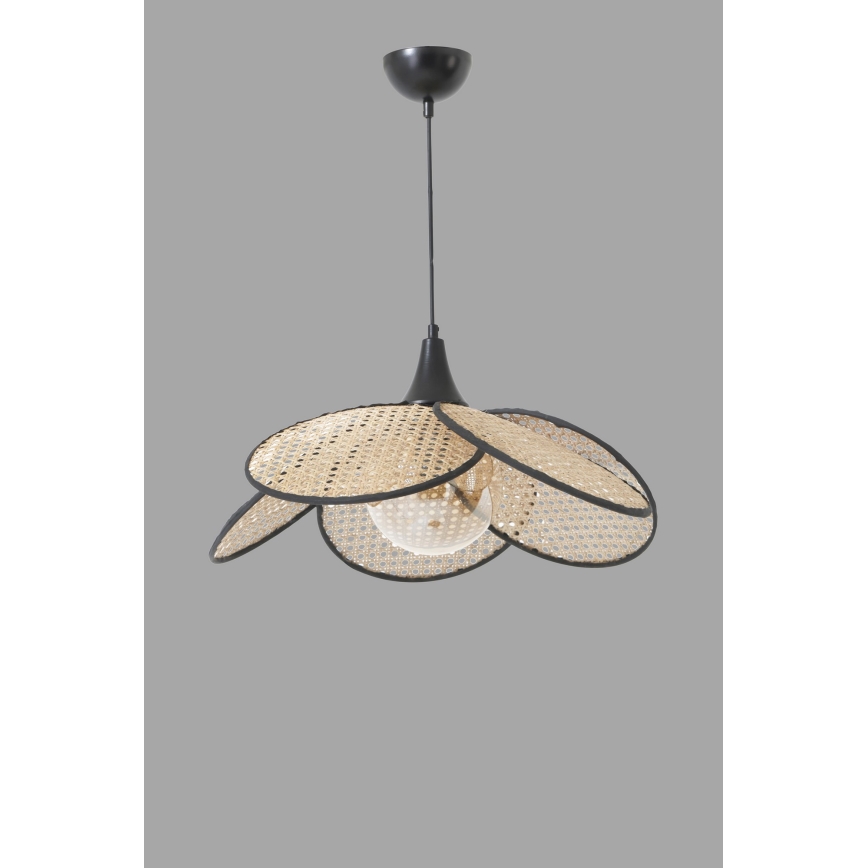 Lustre suspenso com cabo FUME 1xE27/40W/230V Ø45 cm preto/bege