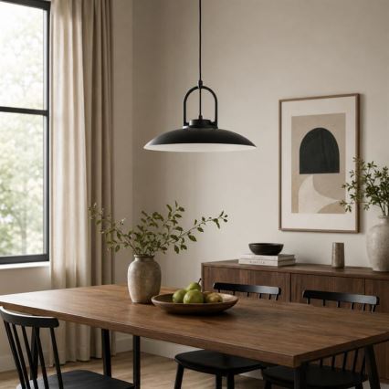 Lustre suspenso com cabo HATTORI 1xE27/15W/230V, preto