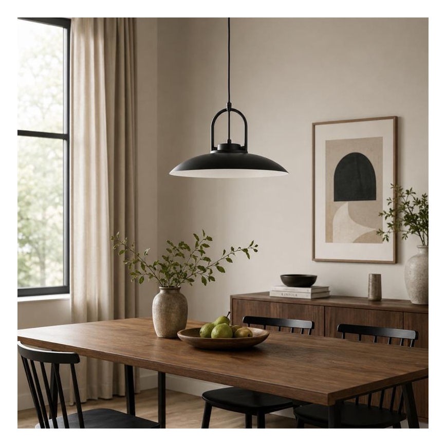 Lustre suspenso com cabo HATTORI 1xE27/15W/230V, preto