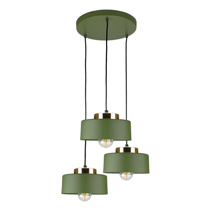 Lustre suspenso com cabo IGNIA 3xE27/60W/230V verde