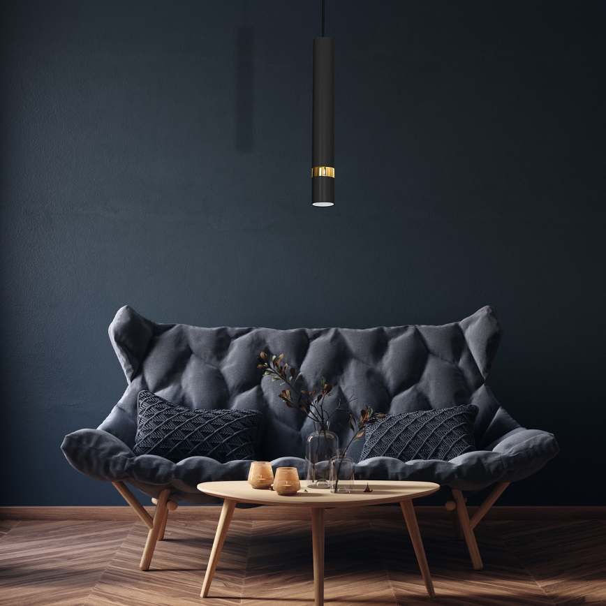 Lustre suspenso com cabo JOKER 1xGU10/25W/230V preto/dourado