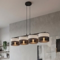 Lustre suspenso com cabo KARBON 4xE27/15W/230V preto/cinza