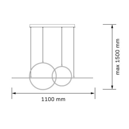 Lustre suspenso com cabo LAURA LED/42W/230V dourado
