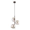 Lustre suspenso com cabo LAVA 3xG9/8W/230V bronze/bege fumê