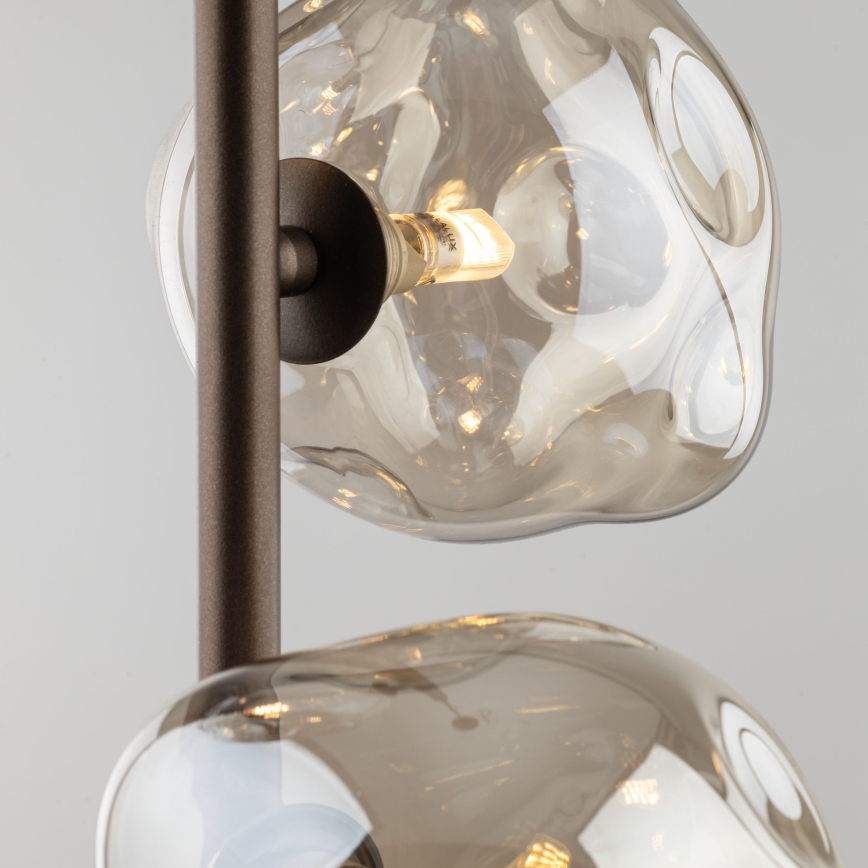 Lustre suspenso com cabo LAVA 3xG9/8W/230V bronze/bege fumê